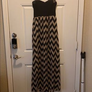 Chevron print maxi dress